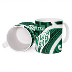 Aotearoa Atua Tangaroa Personalised Ceramic Mug God Of The Sea Maori Whale Tail Green
