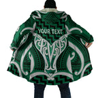 Aotearoa Atua Tangaroa Personalised Cloak God Of The Sea Maori Whale Tail Green