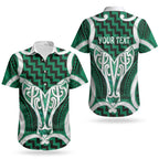 Aotearoa Atua Tangaroa Personalised Couples Matching Off Shoulder Maxi Dress and Hawaiian Shirt God Of The Sea Maori Whale Tail Green