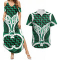 Aotearoa Atua Tangaroa Personalised Couples Matching Summer Maxi Dress and Hawaiian Shirt God Of The Sea Maori Whale Tail Green