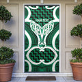Aotearoa Atua Tangaroa Personalised Door Cover God Of The Sea Maori Whale Tail Green