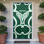Aotearoa Atua Tangaroa Personalised Door Cover God Of The Sea Maori Whale Tail Green