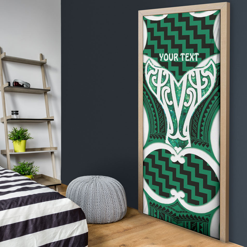 Aotearoa Atua Tangaroa Personalised Door Cover God Of The Sea Maori Whale Tail Green
