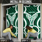 Aotearoa Atua Tangaroa Personalised Door Cover God Of The Sea Maori Whale Tail Green
