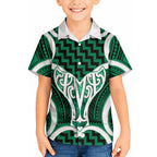 Aotearoa Atua Tangaroa Personalised Hawaiian Shirt God Of The Sea Maori Whale Tail Green