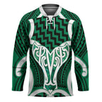 Aotearoa Atua Tangaroa Personalised Hockey Jersey God Of The Sea Maori Whale Tail Green