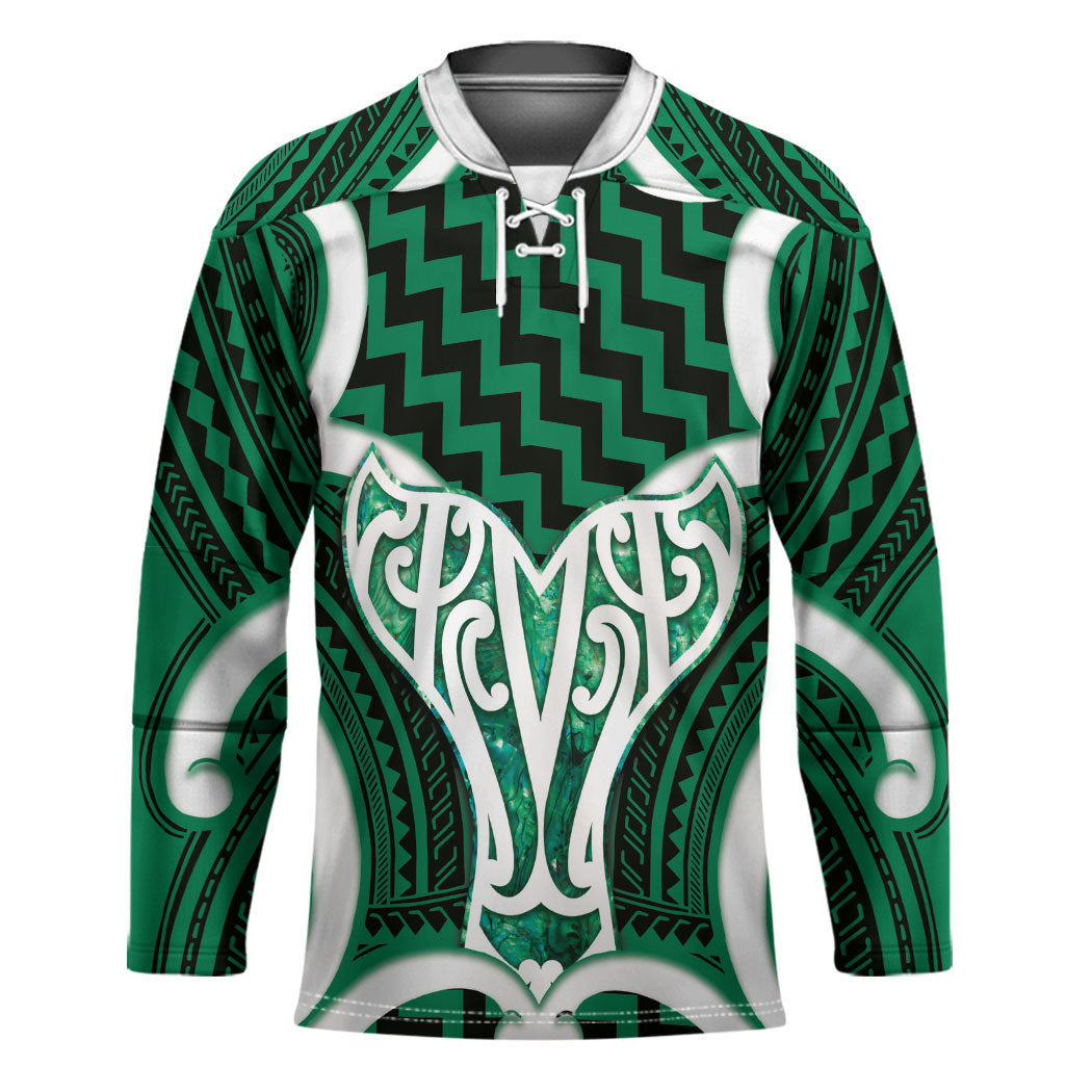 Aotearoa Atua Tangaroa Personalised Hockey Jersey God Of The Sea Maori Whale Tail Green