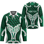 Aotearoa Atua Tangaroa Personalised Hockey Jersey God Of The Sea Maori Whale Tail Green