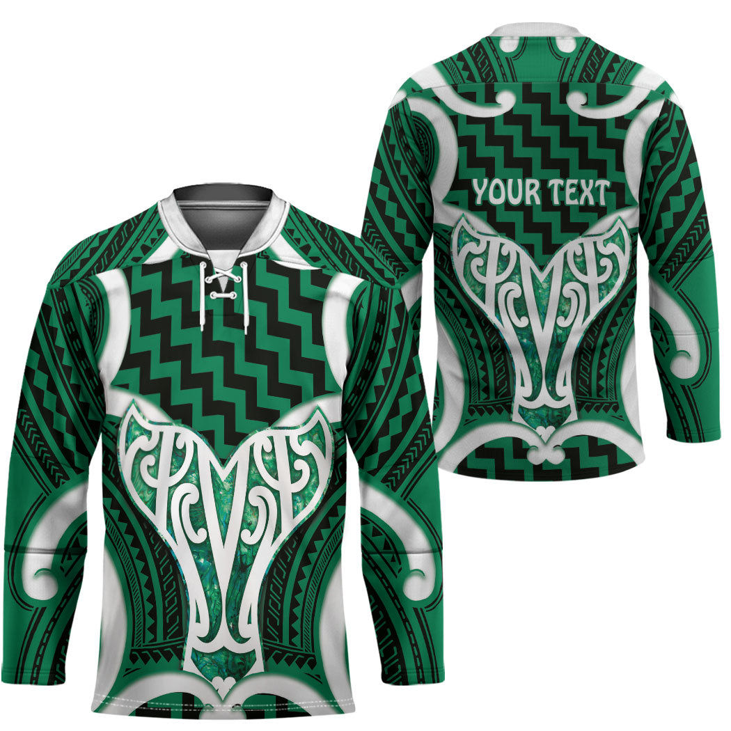 Aotearoa Atua Tangaroa Personalised Hockey Jersey God Of The Sea Maori Whale Tail Green