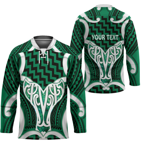 Aotearoa Atua Tangaroa Personalised Hockey Jersey God Of The Sea Maori Whale Tail Green