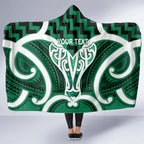 Aotearoa Atua Tangaroa Personalised Hooded Blanket God Of The Sea Maori Whale Tail Green
