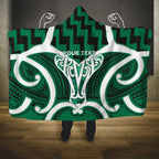 Aotearoa Atua Tangaroa Personalised Hooded Blanket God Of The Sea Maori Whale Tail Green