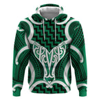 Aotearoa Atua Tangaroa Personalised Hoodie God Of The Sea Maori Whale Tail Green