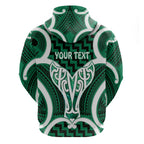Aotearoa Atua Tangaroa Personalised Hoodie God Of The Sea Maori Whale Tail Green