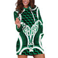 Aotearoa Atua Tangaroa Personalised Hoodie Dress God Of The Sea Maori Whale Tail Green
