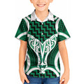 Aotearoa Atua Tangaroa Personalised Kid Hawaiian Shirt God Of The Sea Maori Whale Tail Green
