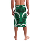 Aotearoa Atua Tangaroa Personalised Lavalava God Of The Sea Maori Whale Tail Green
