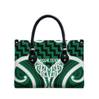 Aotearoa Atua Tangaroa Personalised Leather Bag God Of The Sea Maori Whale Tail Green