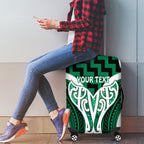 Aotearoa Atua Tangaroa Personalised Luggage Cover God Of The Sea Maori Whale Tail Green