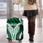 Aotearoa Atua Tangaroa Personalised Luggage Cover God Of The Sea Maori Whale Tail Green