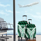 Aotearoa Atua Tangaroa Personalised Luggage Cover God Of The Sea Maori Whale Tail Green