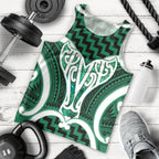 Aotearoa Atua Tangaroa Personalised Men Tank Top God Of The Sea Maori Whale Tail Green