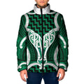 Aotearoa Atua Tangaroa Personalised Padded Jacket God Of The Sea Maori Whale Tail Green
