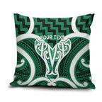 Aotearoa Atua Tangaroa Personalised Pillow Cover God Of The Sea Maori Whale Tail Green