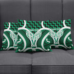 Aotearoa Atua Tangaroa Personalised Pillow Cover God Of The Sea Maori Whale Tail Green