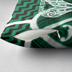 Aotearoa Atua Tangaroa Personalised Pillow Cover God Of The Sea Maori Whale Tail Green