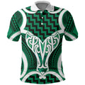 Aotearoa Atua Tangaroa Personalised Polo Shirt God Of The Sea Maori Whale Tail Green