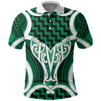 Aotearoa Atua Tangaroa Personalised Polo Shirt God Of The Sea Maori Whale Tail Green