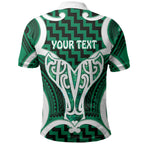Aotearoa Atua Tangaroa Personalised Polo Shirt God Of The Sea Maori Whale Tail Green