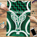 Aotearoa Atua Tangaroa Personalised Puzzle God Of The Sea Maori Whale Tail Green