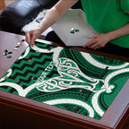 Aotearoa Atua Tangaroa Personalised Puzzle God Of The Sea Maori Whale Tail Green
