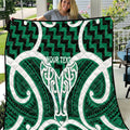 Aotearoa Atua Tangaroa Personalised Quilt God Of The Sea Maori Whale Tail Green