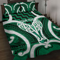 Aotearoa Atua Tangaroa Personalised Quilt Bed Set God Of The Sea Maori Whale Tail Green