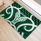 Aotearoa Atua Tangaroa Personalised Rubber Doormat God Of The Sea Maori Whale Tail Green