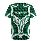 Aotearoa Atua Tangaroa Personalised Rugby Jersey God Of The Sea Maori Whale Tail Green