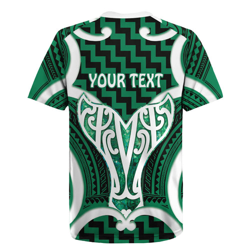 Aotearoa Atua Tangaroa Personalised Rugby Jersey God Of The Sea Maori Whale Tail Green