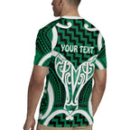 Aotearoa Atua Tangaroa Personalised Rugby Jersey God Of The Sea Maori Whale Tail Green