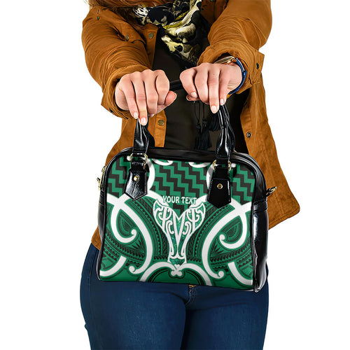 Aotearoa Atua Tangaroa Personalised Shoulder Handbag God Of The Sea Maori Whale Tail Green