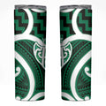 Aotearoa Atua Tangaroa Personalised Skinny Tumbler God Of The Sea Maori Whale Tail Green