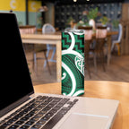 Aotearoa Atua Tangaroa Personalised Skinny Tumbler God Of The Sea Maori Whale Tail Green