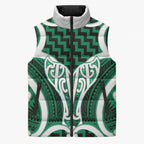 Aotearoa Atua Tangaroa Personalised Sleeveless Puffer Jacket God Of The Sea Maori Whale Tail Green