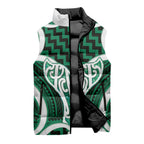 Aotearoa Atua Tangaroa Personalised Sleeveless Puffer Jacket God Of The Sea Maori Whale Tail Green