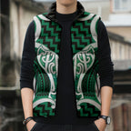 Aotearoa Atua Tangaroa Personalised Sleeveless Puffer Jacket God Of The Sea Maori Whale Tail Green