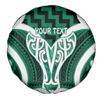 Aotearoa Atua Tangaroa Personalised Spare Tire Cover God Of The Sea Maori Whale Tail Green