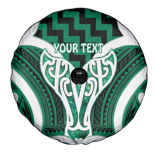 Aotearoa Atua Tangaroa Personalised Spare Tire Cover God Of The Sea Maori Whale Tail Green