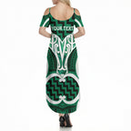 Aotearoa Atua Tangaroa Personalised Summer Maxi Dress God Of The Sea Maori Whale Tail Green